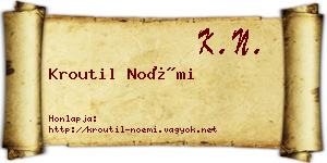 Kroutil Noémi névjegykártya